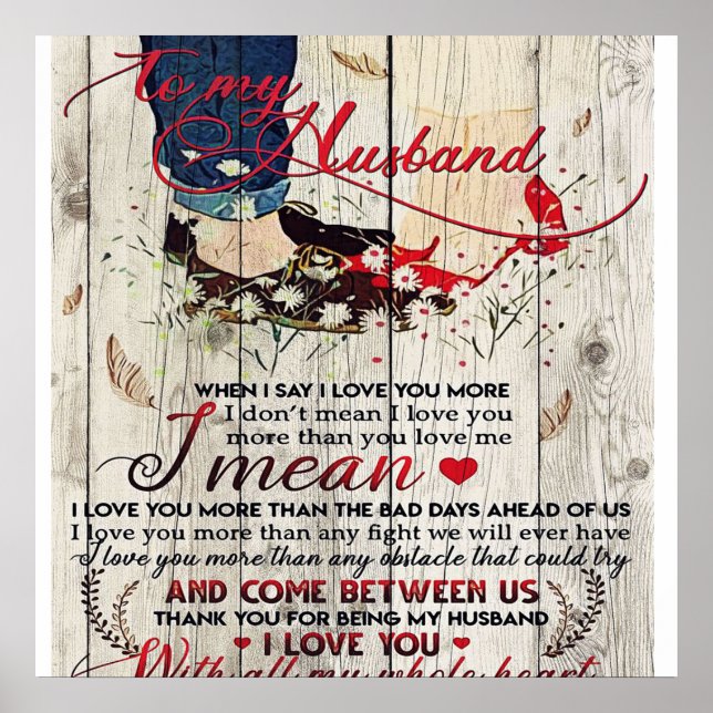 Poster Lettre à mon mari | Citations D'Amour Au Mari (Devant)