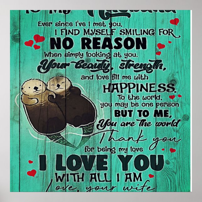 Poster Lettre À Mon Mari, Joli Décor Familial (Devant)
