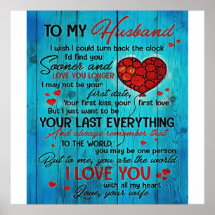 Poster Lettre à mon mari   Lovely To My Husband Cadeau