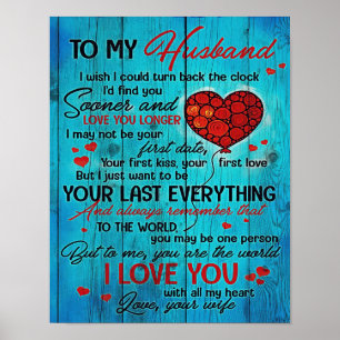 Poster Lettre à mon mari   Lovely To My Husband Cadeau
