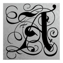 Lettre A, Monogramme gothique Noir