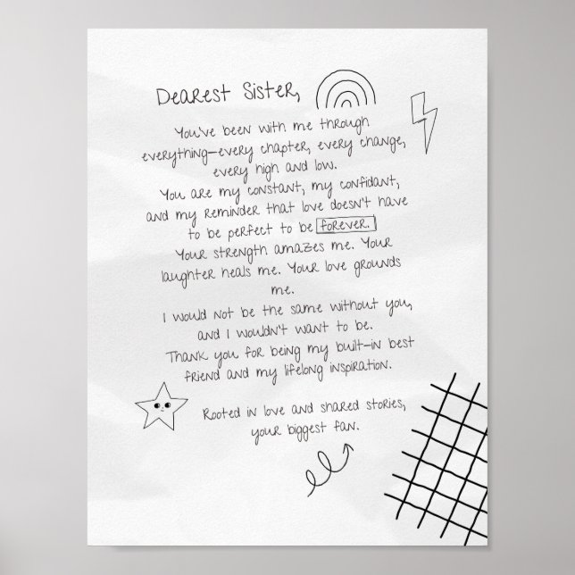 Poster Lettre à Soeur (Devant)