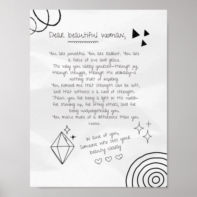 Poster Lettre à une belle femme (Devant)