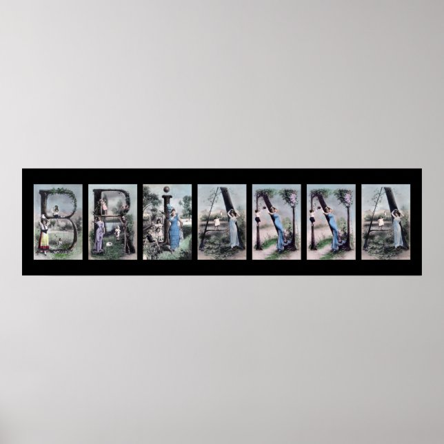 Poster LETTRE Alphabet BRIANNA Nom Art (Devant)