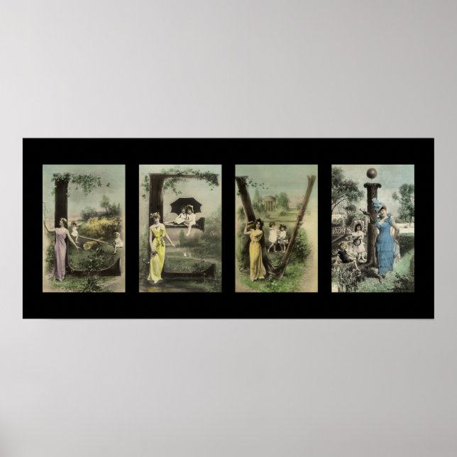 Poster LETTRE Alphabet LEVI Nom Art (Devant)