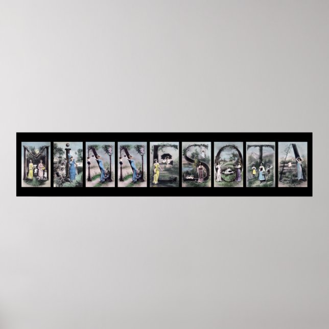Poster LETTRE Alphabet MINNESOTA Nom Art (Devant)