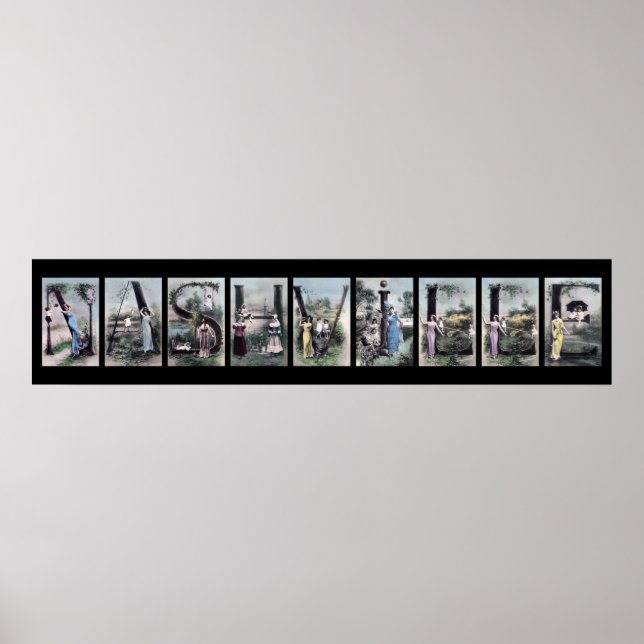 Poster Lettre alphabet NASHVILLE Nom Art (Devant)