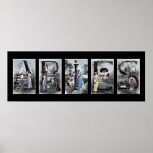 Poster LETTRE Alphabet Vintage ARIE Zodiac Art