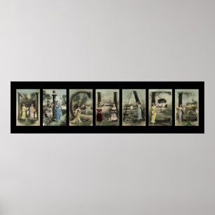 Poster Lettre alphabet vintage Nom Art