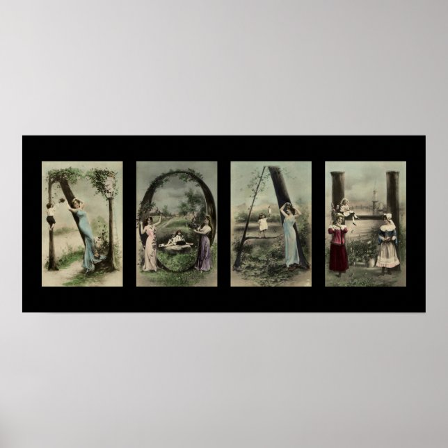 Poster Lettre alphabet vintage Nom Art (Devant)