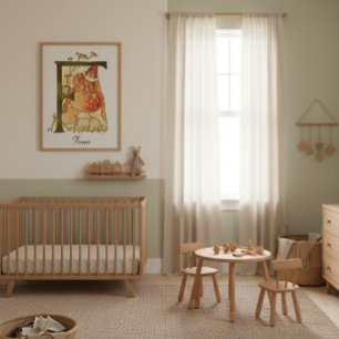 Poster LETTRE Alphabet Vintage PERSONNALISÉ F