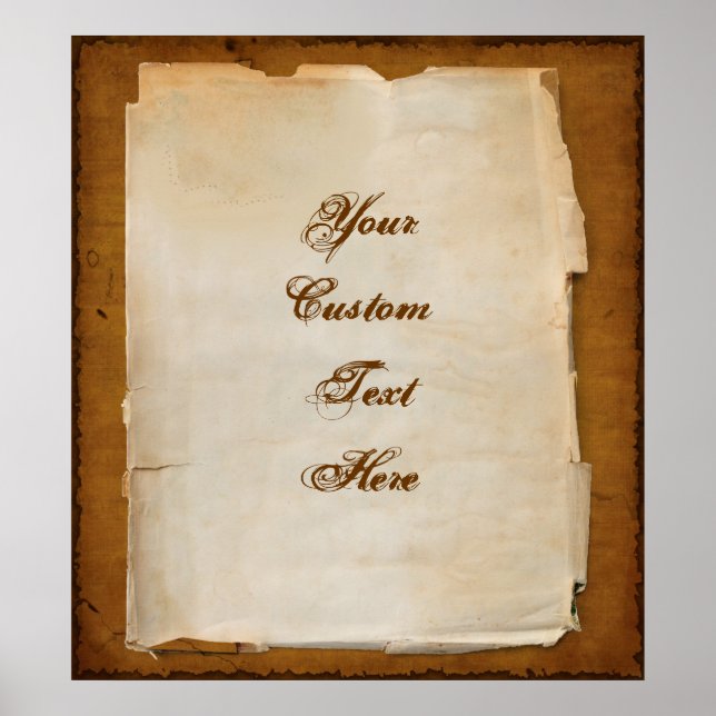 Poster Lettre antique Écrivez votre propre message person (Devant)