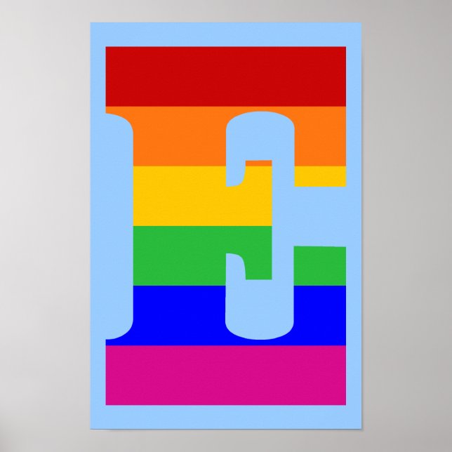 Poster LETTRE arc-en-ciel E (Devant)