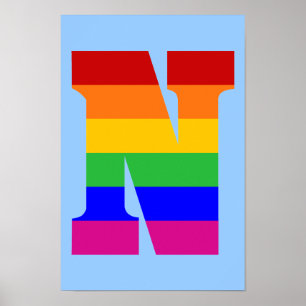 Poster LETTRE arc-en-ciel N