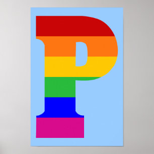 Poster LETTRE arc-en-ciel P