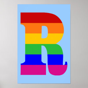 Poster LETTRE arc-en-ciel R