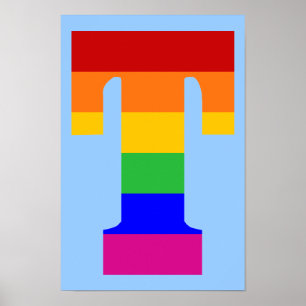 Poster LETTRE arc-en-ciel T
