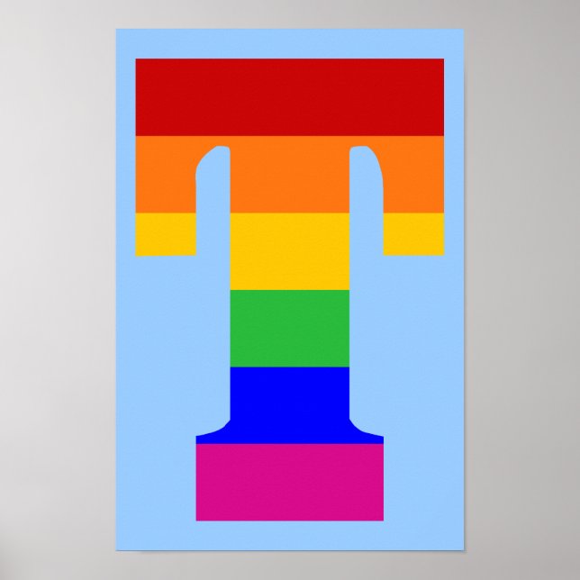 Poster LETTRE arc-en-ciel T (Devant)