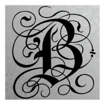 Lettre B, Monogramme gothique Noir