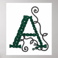 Lettre celtique A imprimé