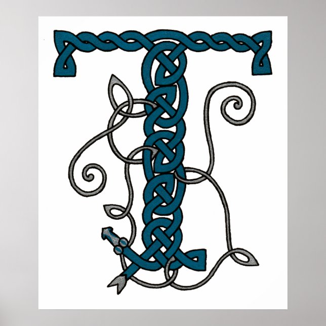 Poster LETTRE celtique T (Devant)