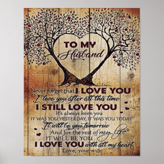 Poster Lettre d'amour au mari | Cadeau Spécial Pour Homme