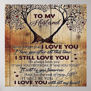 Poster Lettre d'amour au mari Cadeau Spécial Pour Homme