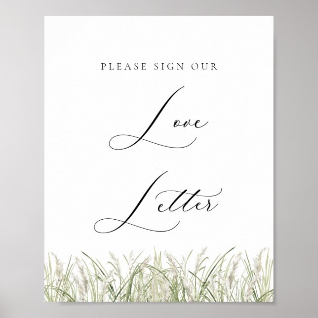 Poster Lettre d'amour Pampas Grass (Devant)