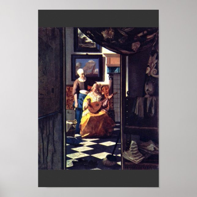Poster Lettre D'Amour, Par Johannes Vermeer (Devant)