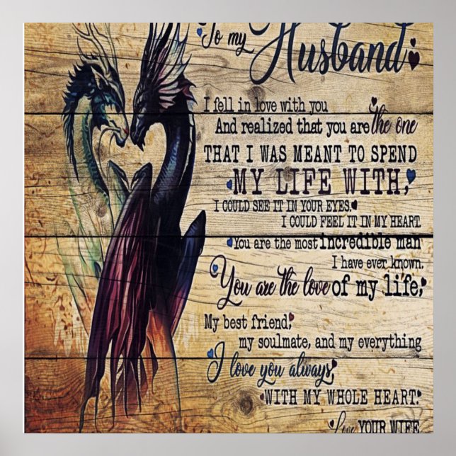 Poster Lettre de citation d'amour à mon mari (Devant)