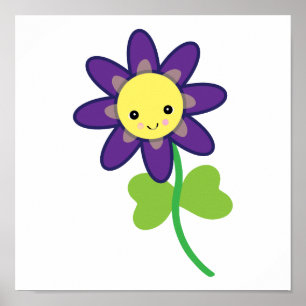 Poster LETTRE DE FLEURS CUTE Kawaii