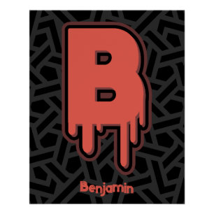 Poster Lettre de fusion B - Nom personnalisé Cadeau d'ann