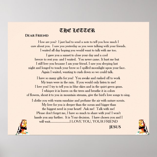 POSTER LETTRE DE JÉSUS (Devant)