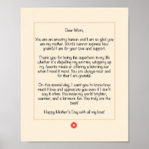 Lettre de la Fête des Mères personnalisée