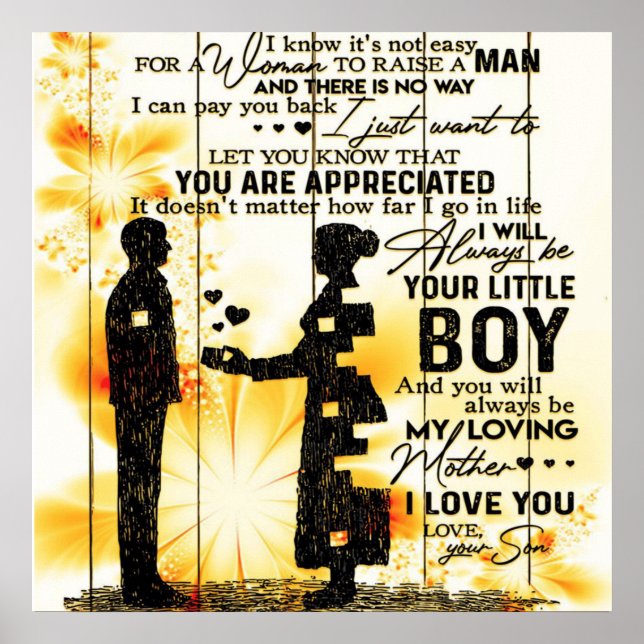 Poster Lettre Du Fils À Ma Mère, Cadeau De Famille, (Devant)
