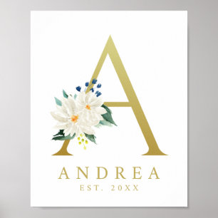 Poster LETTRE Fleur A