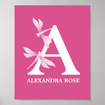 Lettre florale Monogramme couleur personnalisée Un