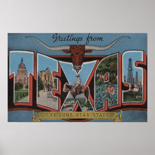 Poster LETTRE GRANDE DU Texas Scènes 3