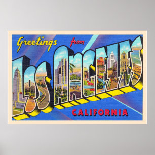 Poster LETTRE GRANDE LETTRE CA DE Los Angeles Californie 