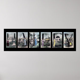 Poster LETTRE HAILEY Alphabet Nom Art