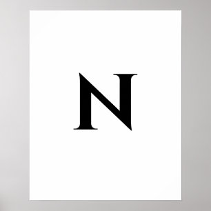Poster Lettre Initiale Monogramme Design Moderne Tendance
