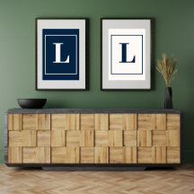 Lettre initiale | Monogramme gris moderne stylisé