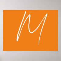 Lettre initiale Monogramme Style moderne Orange Bl