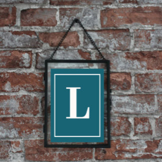 Poster Lettre initiale |Style moderne Monogramme Turquois