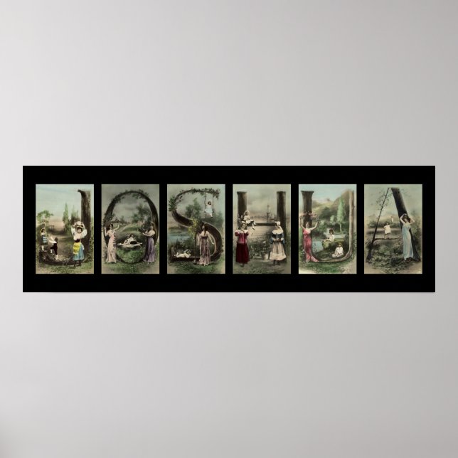 Poster LETTRE JOSHUA Alphabet Nom Art (Devant)
