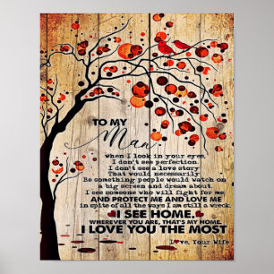 Poster Lettre mignonne au mari   Beau Cadeau Pour Mari