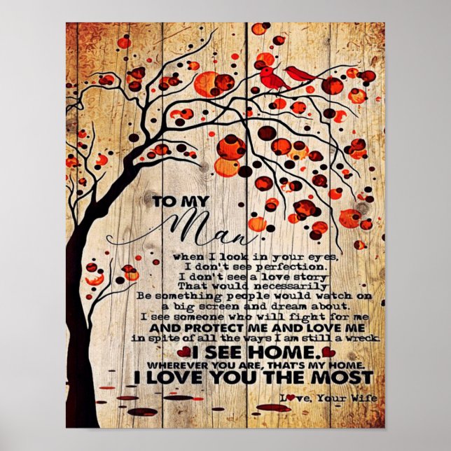 Poster Lettre mignonne au mari | Beau Cadeau Pour Mari (Devant)