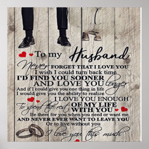Poster Lettre mignonne au mari   Bel cadeau