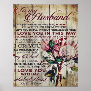 Poster Lettre mignonne au mari   Bel cadeau   Fête des pè