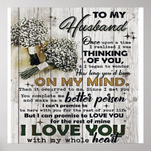 Poster Lettre mignonne au mari   Bel cadeau   Fête des pè